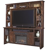 84" Fireplace Console with Hutch and Soundbar